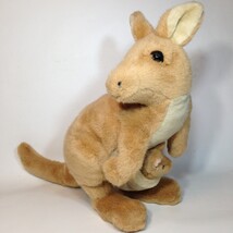 Dakin Mama Kangaroo &amp; Baby Joey Plush Brown Stuffed Animal Vintage Toy 15&quot; - £47.01 GBP