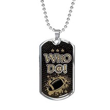 Express Your Love Gifts Who D@!? New Orleans Fan Football Gift Necklace Engraved - £55.19 GBP