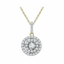10kt Two-tone Gold Womens Round Diamond Circle Cluster Pendant 1/2 Cttw - £427.54 GBP