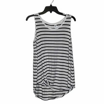 Old Navy Luxe Tank Top Size Small White With Navy Stripes Stretch Womens  - £10.89 GBP