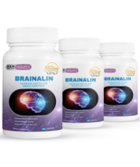 3 Pack Brainalin, promotes mental clarity &amp; cognitive functions-60 Capsu... - £78.21 GBP