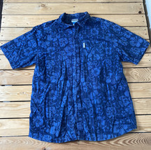 Columbia Men’s short sleeve Floral button up shirt size XL Blue G7 - $15.96