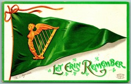 Let Erin Remember Green Flag Harp Ellen Clapsaddle Signed UNP DB Postcard H11 - £7.71 GBP