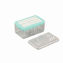 Laundry Soap Box Gray Blue 15x15x13.4cm - $514.41 MXN