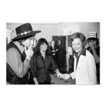 1980 First Lady Rosalynn Carter with Waylon Jennings &amp; Jesse Colter Photo Print - £15.72 GBP+