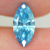 Loose Marquise Shape Diamond Fancy Blue Color 0.80 Carat SI1 Certified Enhanced - £620.27 GBP