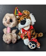 Dan Dee Animated Birthday Musical Plush Tiger &amp; Ostrich Henna Last Bug TY - $46.28 CAD