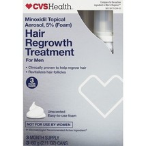 Men&#39;s 5% Minoxidil Foam Treatment for Hair Regrowth 3 Month Supply CVS Exp 11/24 - £30.80 GBP
