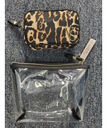 VICTORIA&#39;S SECRET Leopard Black Travel Cosmetic Bag Case Makeup Pouch 2 ... - $47.33 CAD