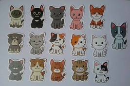 Cute Cats 16pcs Stickers, Kittens Self-adhesive Stickers - $5.30
