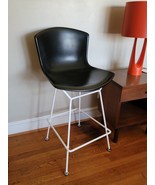 Vintage Harry Bertoia Knoll black fiberglass tall Bar stool black &amp; whit... - £248.87 GBP