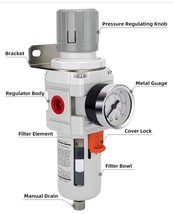 Nanpu 1/2&quot; NPT Compressed Air Filter Regulator Combo Piggyback  Fast Shi... - $36.55 CAD
