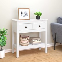 Console Table White 75x35x75 cm Solid Wood Pine - £83.30 GBP