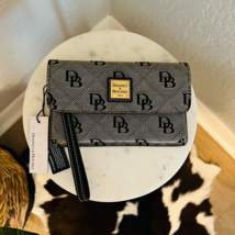 Dooney &amp; Bourke Milly Logo Wristlet Wallet Clutch, Gray Black, Nwt - $83.22