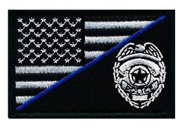 Police Thin Blue line Eagle Logo USA Flag Hook Patch - £7.12 GBP
