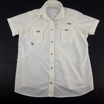 Columbia PFG Vented Fishing Shirt Mens XL White Short Sleeve Button Nylo... - $23.75