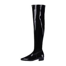 Shiny Gloss Patent PU Leather Overknee Boots Winter Women Red White Shoes Ladies - £75.72 GBP