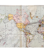 1898 World Map Colonial Possessions Victorian Commercial Routes Print DWXX1 - $54.32 CAD