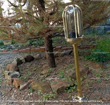Outdoor Garden Fence Walkway Light Heavy Brass Lamp - $256.13