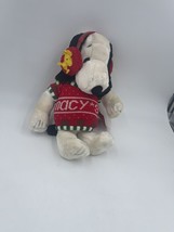 Vintage 1980s SNOOPY Peanuts Plush Macys Christmas Sweater w/ Woodstock Earmuffs - $18.80