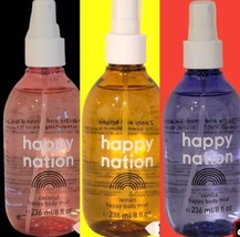 3-Victoria's Secret Pink Happy Nation Body Mist 8z Lemon~ Coconut & Vanilla New - £22.41 GBP