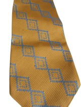 Vintage 1970s abstract Blue gold clip on Tie necktie - $10.00