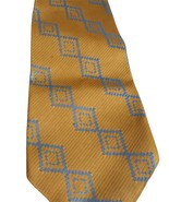 Vintage 1970s abstract Blue gold clip on Tie necktie - $10.00