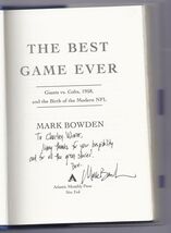 The Best Game Ever Giants vs. Colts 1958 By Mark Bowden Signed Autographed - $49.45