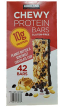 Kirkland Signature Chewy Protein Bars Peanut Butter Chocolate Chip 42bars 59.2OZ - £19.43 GBP