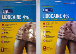 2Pk CORALITE LIDOCAINE 4% MAXIMUM STRENGTH PAIN RELIEF PATCH 3.9 in x 5.... - £5.35 GBP