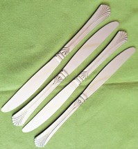 Hampton Silversmiths Stainless 4 Dinner Knives Fanfare Pattern 8.5&quot; Chin... - $12.86