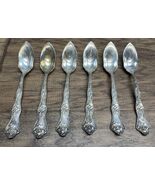 6 Reed &amp; Barton Silver Plated Grapefruit Citrus Spoons Floral Vintage MH JD - $48.37 CAD