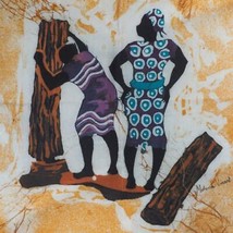 Africain Tissu Peinture Folk Art Vincent Mutema Artiste - £100.64 GBP