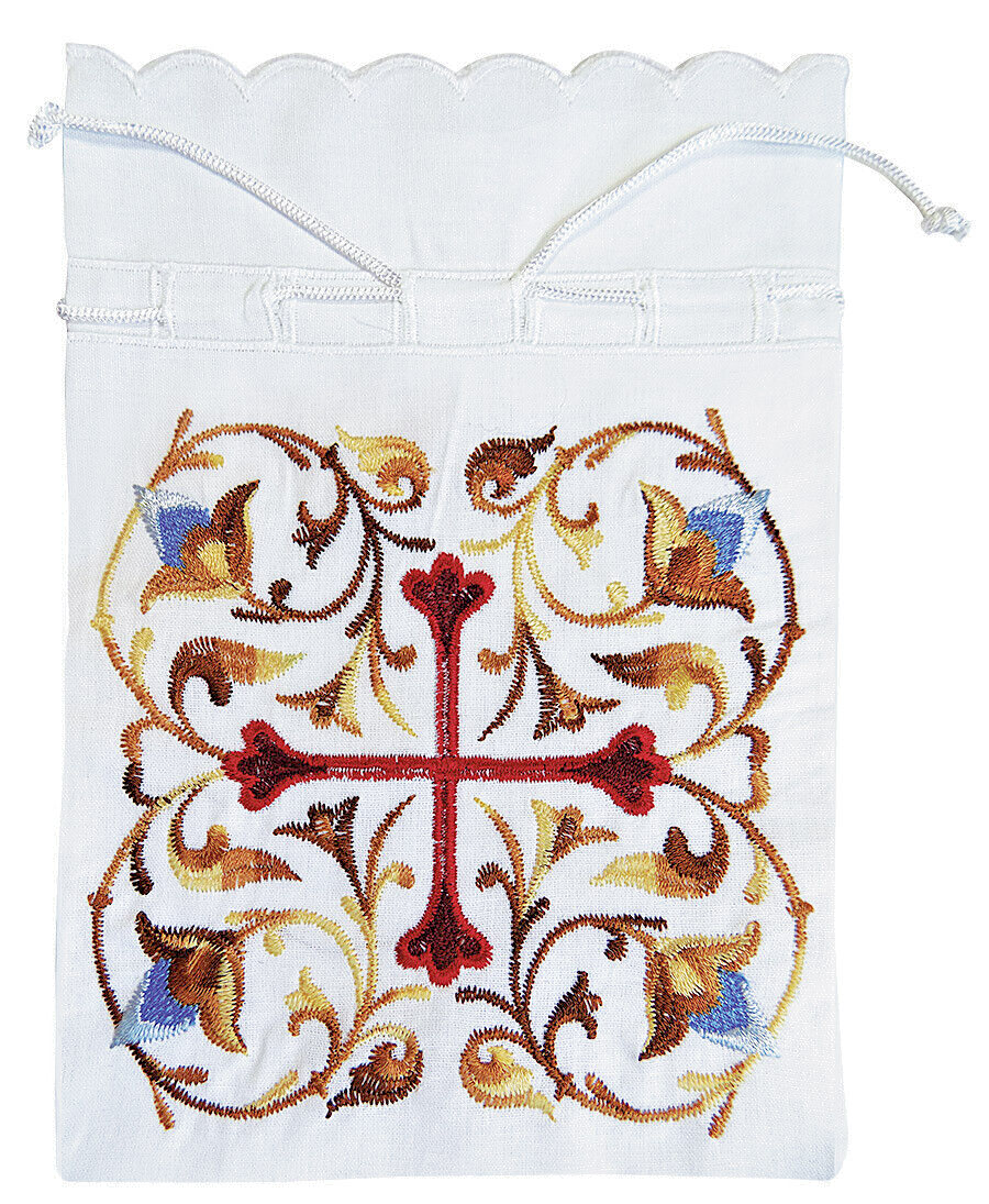 Holy Bread Orthodox Christian Pouch Antidoro Greek Cotton Case 7.5&quot; 19cm - $10.76