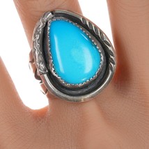 sz12.75 Vintage Navajo sterling and turquoise ring - £138.05 GBP