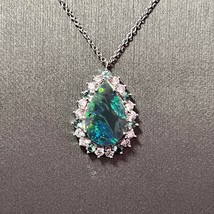 Natural Opal Diamond Pendant w/ 18 Gold 3.25 TCW GIA Certified $8,950 211197 - £3,912.35 GBP