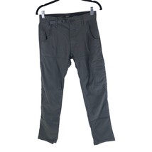 Prana Mens Pants Slim Fit Belted Nylon Stretch Gray 28x30 - £26.95 GBP