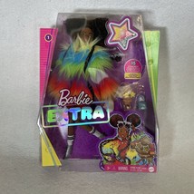 Barbie Extra Doll #1 Furry Rainbow Coat Pet Poodle Afro Puffs New In Box - £14.90 GBP