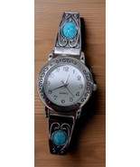Nice Accutime Ladies Western Watch Turquoise Stainless Fashion New Battery - $19.76
