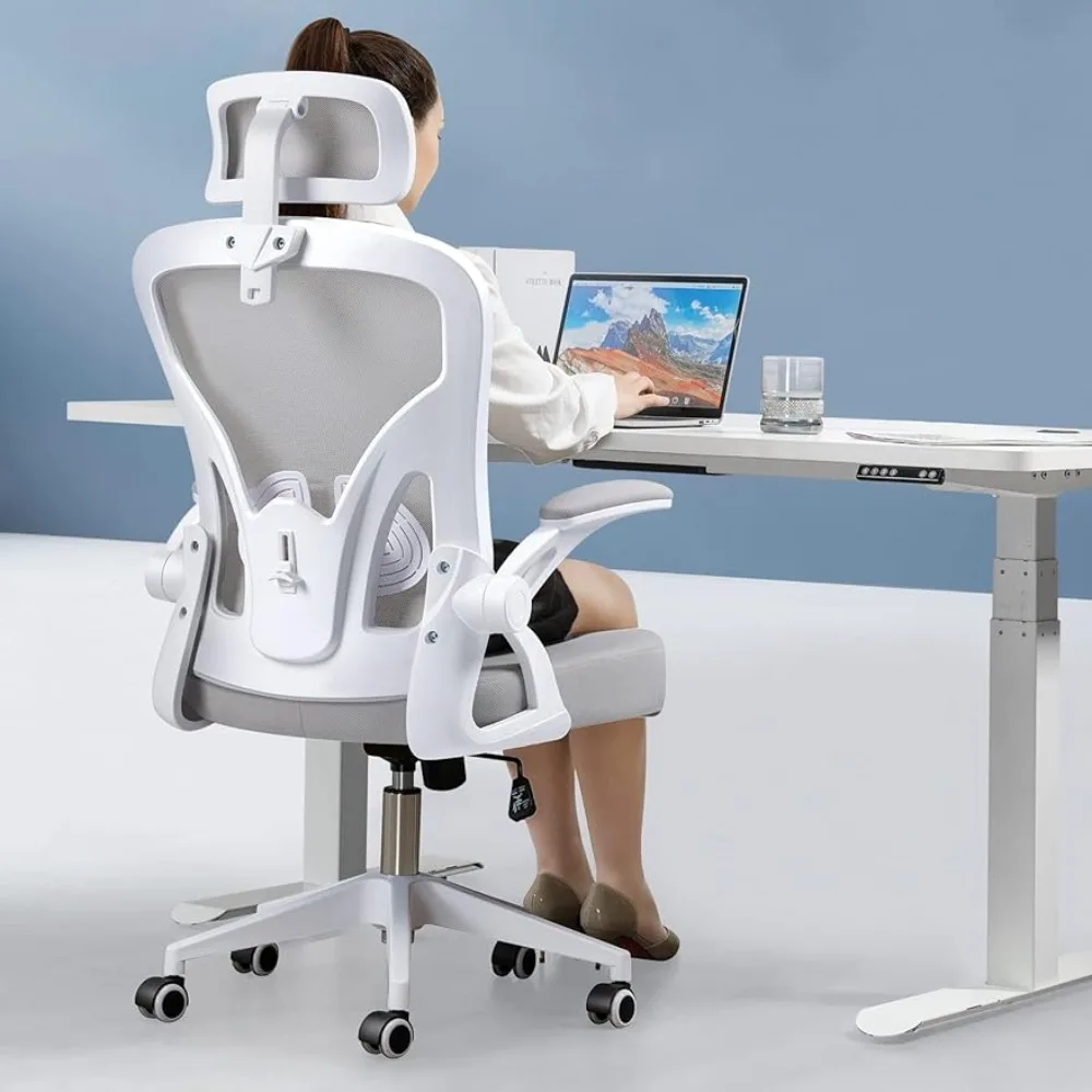 Ls ergonomic desk chair with adjustable headrest and lumbar support office chairs sofas thumb200