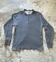 L.L.Bean Two-Layer Henley Shirt Men&#39;s Large  Grey  Cotton/Wool Blend Pul... - £13.49 GBP