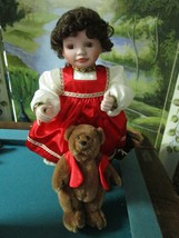 Ashton Drake Gallery Doll With Bear 13&quot; Tall New - £82.72 GBP