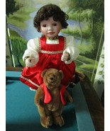 ASHTON DRAKE GALLERY DOLL WITH BEAR  13&quot; TALL NEW  - £83.69 GBP