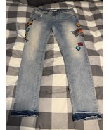 Staple Men’s Jeans Size 36 Light Wash with NYC Patchwork Graphics - $57.01 CAD
