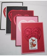 Stampin Up! You&#39;re my #1 Valentine Fox Handmade Day Card Lot Set 5 Reds ... - £11.21 GBP