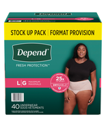 Depend Women Fresh Protection Adult Incontinence Underwear, L, 40 Ct - £23.81 GBP