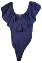 Alya Bodysuit Womens Size Large Blue Rayon Blend Sleeveless Round Neck R... - £10.82 GBP