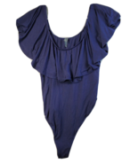 Alya Bodysuit Womens Size Large Blue Rayon Blend Sleeveless Round Neck R... - £10.69 GBP