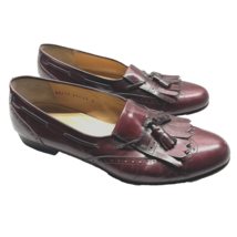 Salvatore Ferragamo Men&#39;s Size 11 D Leather Tassel Penny Loafers Burgundy Shoes - £27.60 GBP