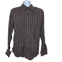 Express Design Studio Men&#39;s Dress Shirt Large 16-16 1/2 Modern Fit Striped - $25.53